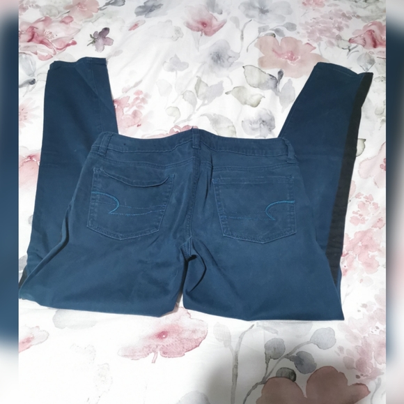 American Eagle Teal Sateen Jegging - Picture 3 of 6